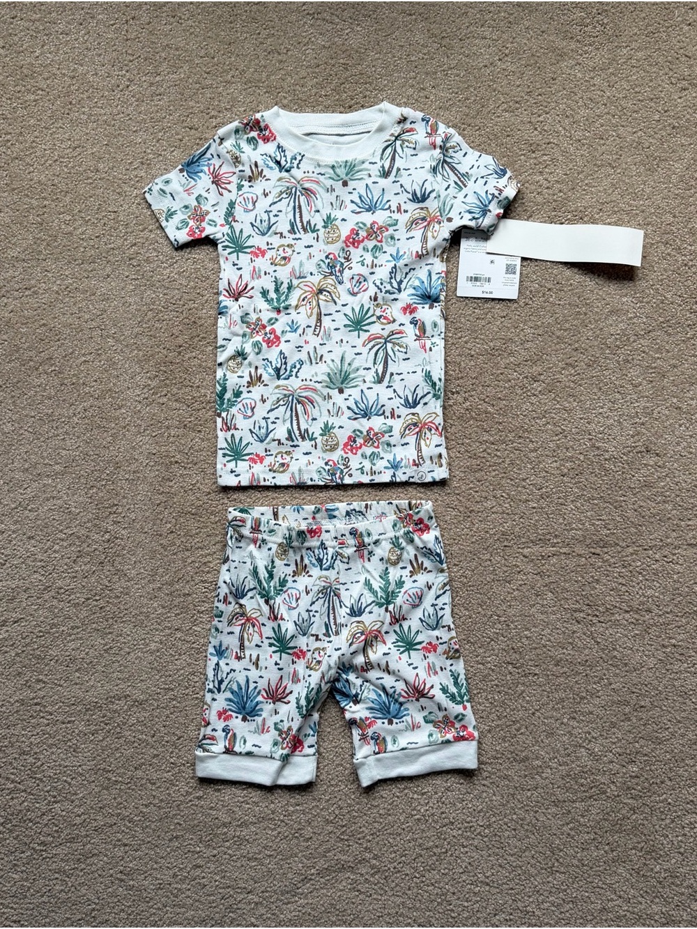 Little Planet Carter’s White Tropical Floral Short Pajama Set